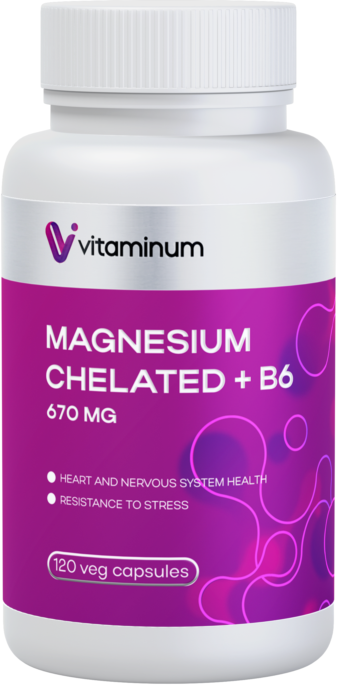  Vitaminum МАГНИЙ ХЕЛАТ + витамин В6 (670 MG) 120 капсул 800 мг  в Пушкине