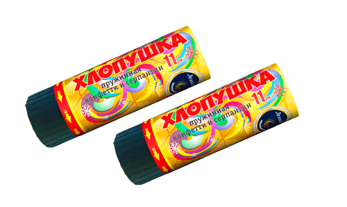  Пружинная хлопушка 11см с конфетти и серпантином  в Пушкине